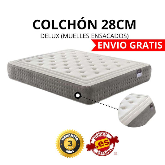 COLCHÓN DELUX 28CM (MUELLES ENSACADOS)