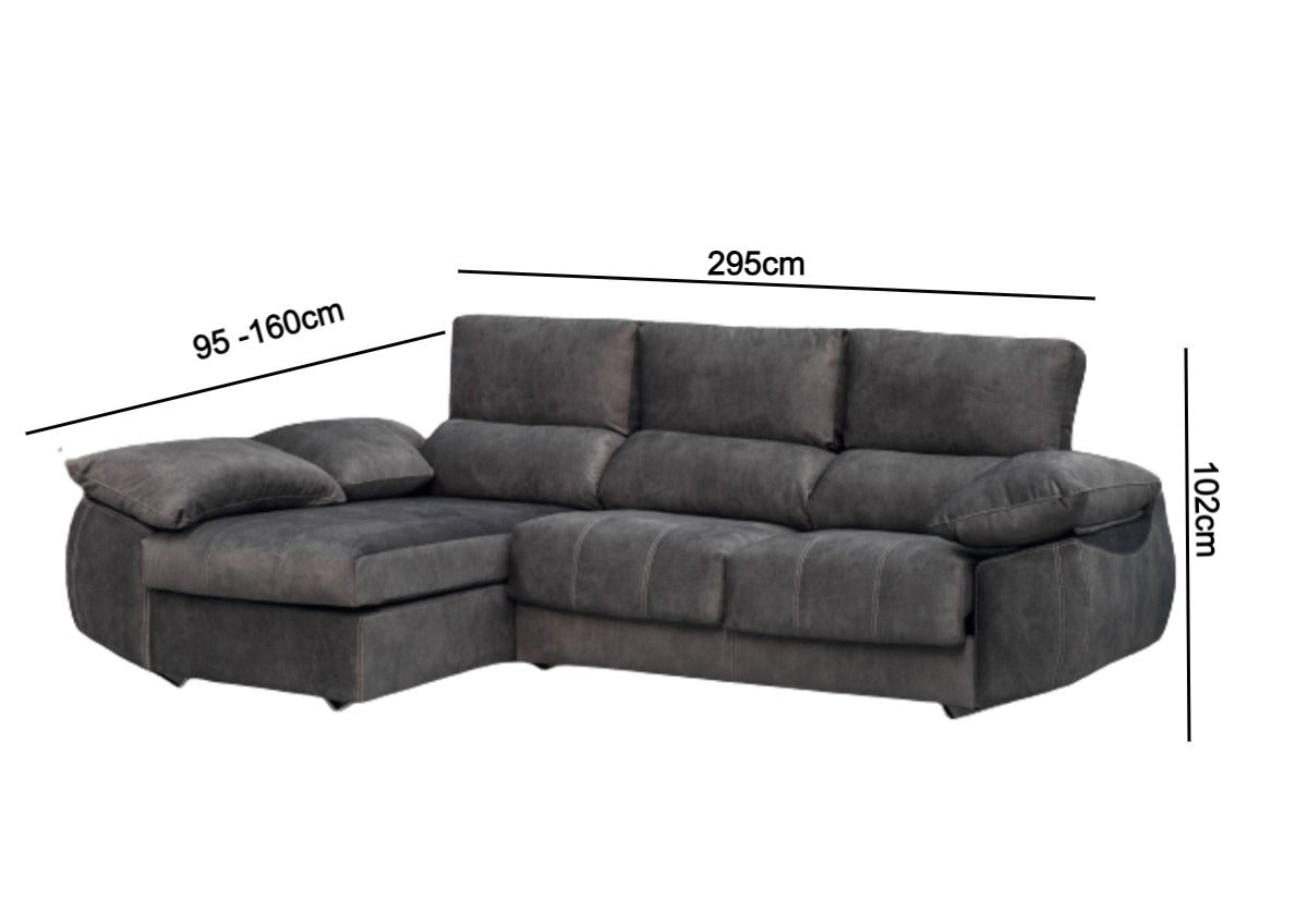 SOFÁ CHAISELONGUE BLACKY