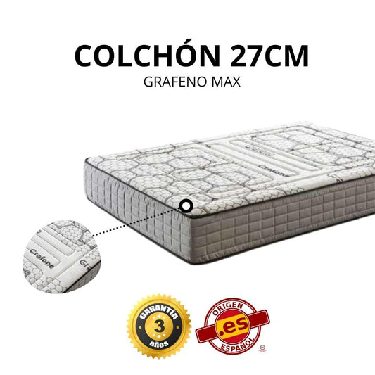 COLCHÓN VISCO-GRAFENO MAX 27CM - El Rey Del Descanso