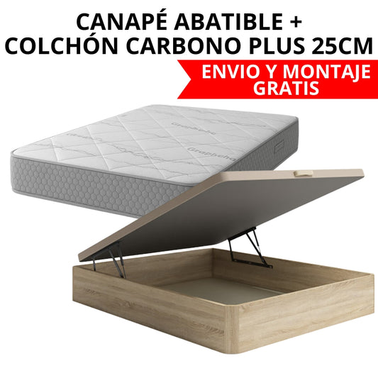 PACK CANAPÉ Y COLCHÓN MAXCARBONO 25CM