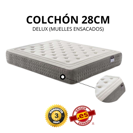 COLCHÓN DELUX 28CM (MUELLES ENSACADOS)