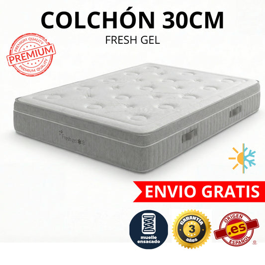COLCHÓN FRESH GEL MUELLES ENSACADOS 30CM
