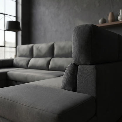 Sofá Chaiselongue MILANA Rinconera 345cm 4-5 Plazas Cama