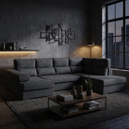 Sofá Chaiselongue MILANA Rinconera 345cm 4-5 Plazas Cama