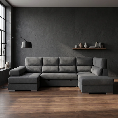 Sofá Chaiselongue MILANA Rinconera 345cm 4-5 Plazas Cama