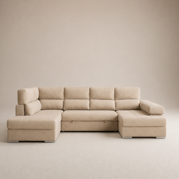 Sofá Chaiselongue MILANA Rinconera 345cm 4-5 Plazas Cama