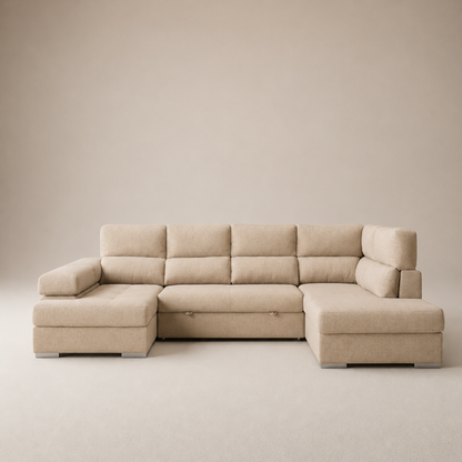 Sofá Chaiselongue MILANA Rinconera 345cm 4-5 Plazas Cama