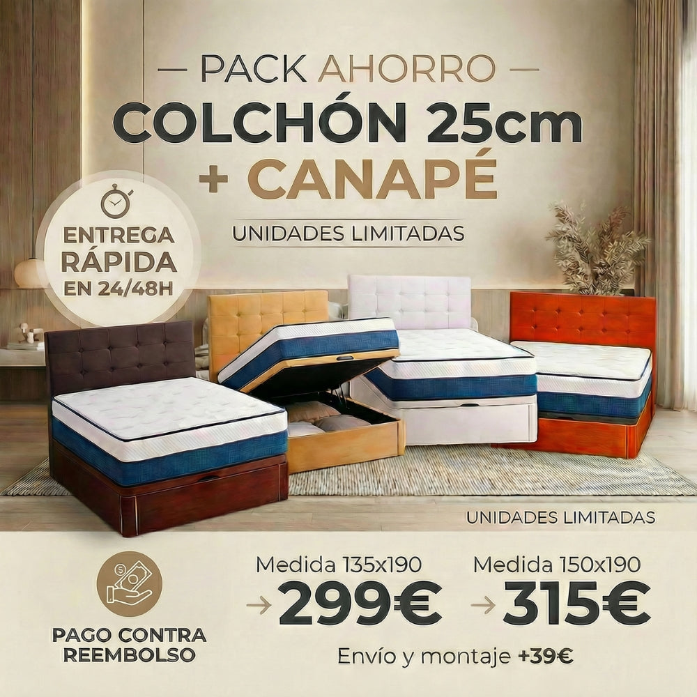 PACK CANAPÉ Y COLCHÓN VISCOSENSE 2.0
