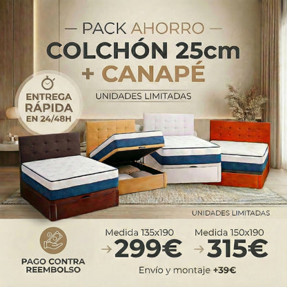 PACK CANAPÉ Y COLCHÓN VISCOSENSE 2.0